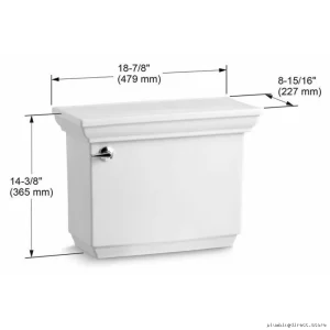 Water-Efficient Kohler Memoirs Stately White Toilet Cistern (#GPF Design)**