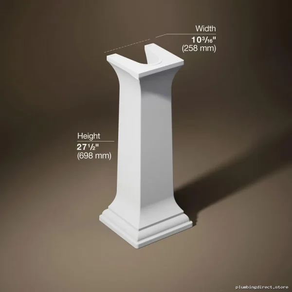 Kohler Memoirs Pedestal Sink Leg for Bathroom - White 2267-0 - Image 3