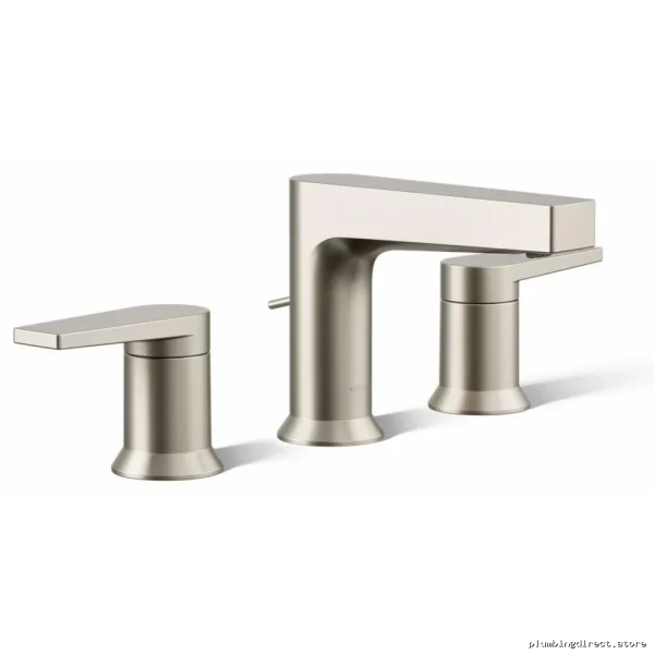 Kohler Taut Widespread Bathroom Faucet - Modern Brushed Nickel Finish Model 97100-4-BN
