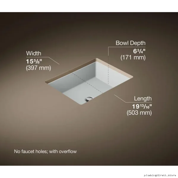 Modern Matte Ice Grey Undermount Bathroom Sink (19-3/4 in) - Kohler 2882-95 - Image 2