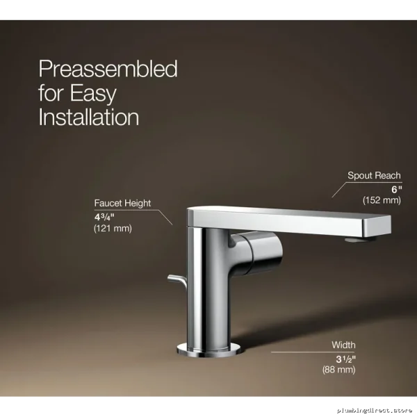 Kohler Modern Single-Hole Bathroom Faucet - Polished Chrome Finish 73050-7-CP - Image 4