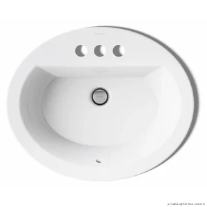 Kohler Modern White Centerset Faucet Mount Undermount Bathrooom Vanity_sink