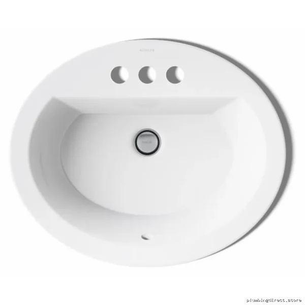 Kohler Modern White Centerset Faucet Mount Undermount Bathrooom Vanity_sink