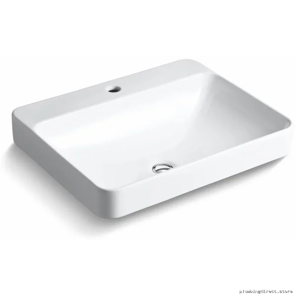 Kohler Modern White Rectangular Vessel Sink with Single-Hole Faucet