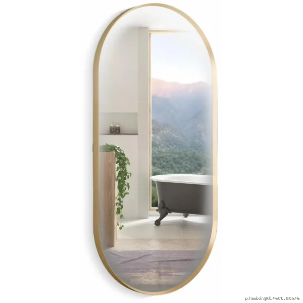 Capsule-Shaped Brushed Gold Decorative Mirror 20x40 Inches - Kohler Moderne 26051-BGL - Image 2