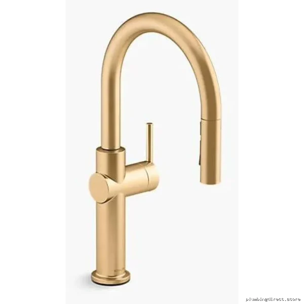 Kohler Moderne Brass Pull-Down Spray Kitchen Faucet Brushed Finish