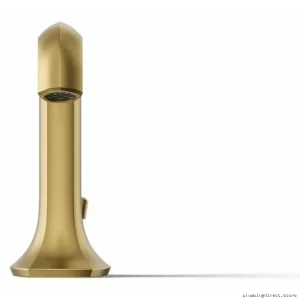 Kohler Occasion Widespread Spout – Modern 1.2 GPM Bathroom Faucet with Fewer Handles in Brushed Brass