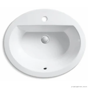Kohler Oval Drop-In Bathroom Sink - Single Hole White Modern Design 2699-1-0