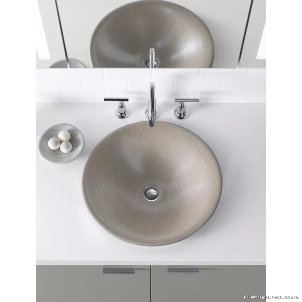 Kohler Oyster Pearl 77714-SSP Shagreen Carillon Round Vessel Sink for Bathroom - Image 2