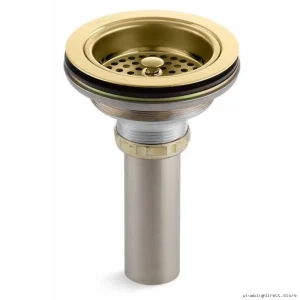 Kohler 8801-PB Polished Brass Sink Drain & Strainer Combo – Includes Tailpiece