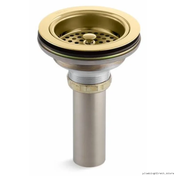 Kohler 8801-PB Polished Brass Sink Drain & Strainer Combo – Includes Tailpiece