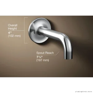 Kohler Polished Chrome Wall Mount Non-Diverter Tub Spout - 14427-CP