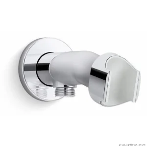 Kohler 21051-CP Polished Chrome Wall-Mounted Handheld Shower Holder with Elbow