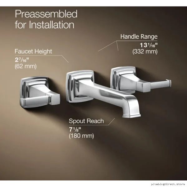 Kohler Polished Chrome Wall Mount Bathroom Faucet Trim T26432-4-CP - Image 2