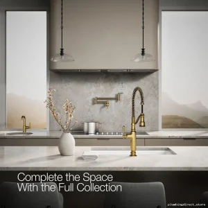 Kohlerturn Pro Kitchen Faucet with Spring Pulldown Spray – Vibrant Modern Brass (**_**kohlar)**.*