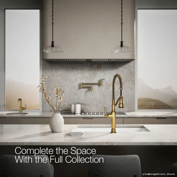 Kohlerturn Pro Kitchen Faucet with Spring Pulldown Spray – Vibrant Modern Brass (**_**kohlar)**.*