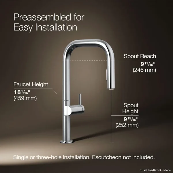 Kohler 28269-CP Pull-Down Kitchen Faucet in Polished Chrome with Spray Function - Image 2