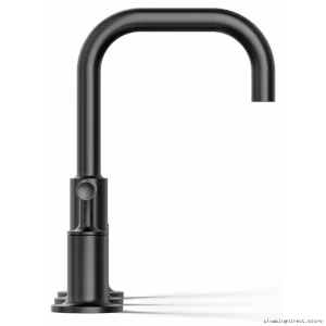 Kohler Purist Matte Black Widespread Bath Faucet - Low Profile Levers & Space-Saving Gooseneck Design Model #123