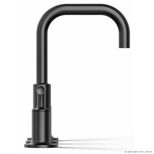Kohler Purist Matte Black Widespread Bath Faucet - Low Profile Levers & Space-Saving Gooseneck Design Model #123