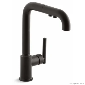 Kohler Purist Matte Black Kitchen Faucet with Pullout Spray
