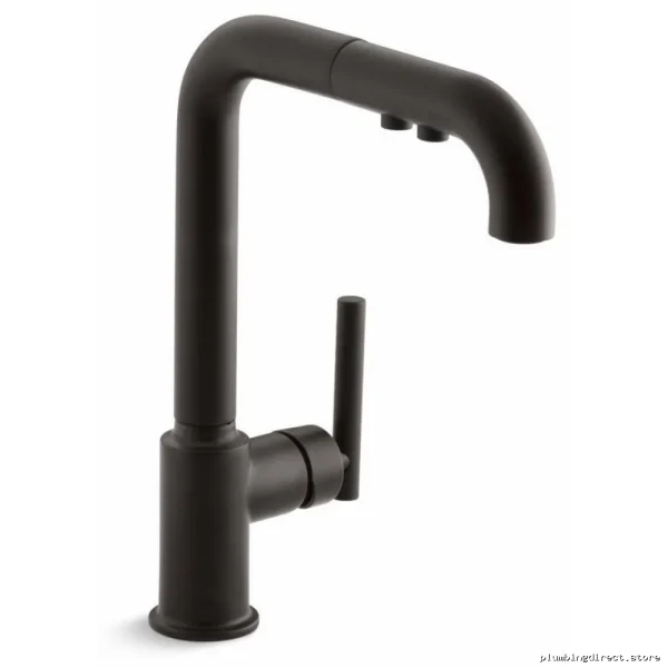 Kohler Purist Matte Black Kitchen Faucet with Pullout Spray