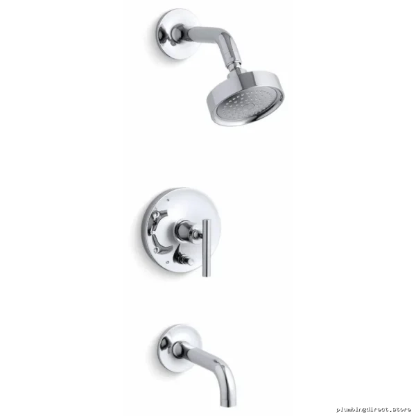 Kohler T14421-4-CP Purist Rite-Temp Tub/Shower Trim – Pressure-Balanced Valve + Push-Button Diverter in Polished Chrome
