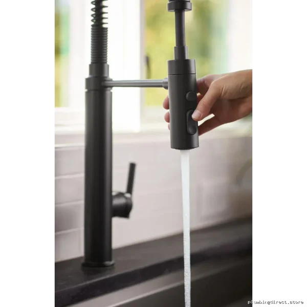 Semi-Professional Kitchen Faucet with Spring Pulldown Spray - Kohler Purist Vibrant Stainless 24982-VS