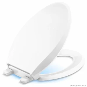 Kohler Elongated Toilet Seat with Nightlight & Ready-Latch - Quiet Close White 75796-RL-0