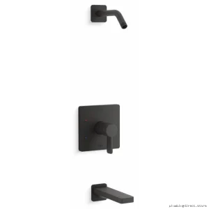 Kohler Rite-Temp Matte Black Tub & Shower Trim Set - TLS23502-4-BL