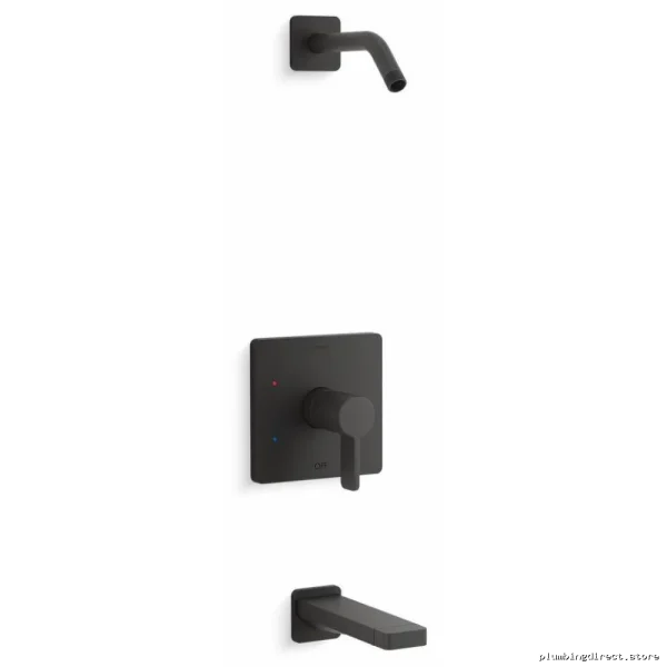 Kohler Rite-Temp Matte Black Tub & Shower Trim Set - TLS23502-4-BL
