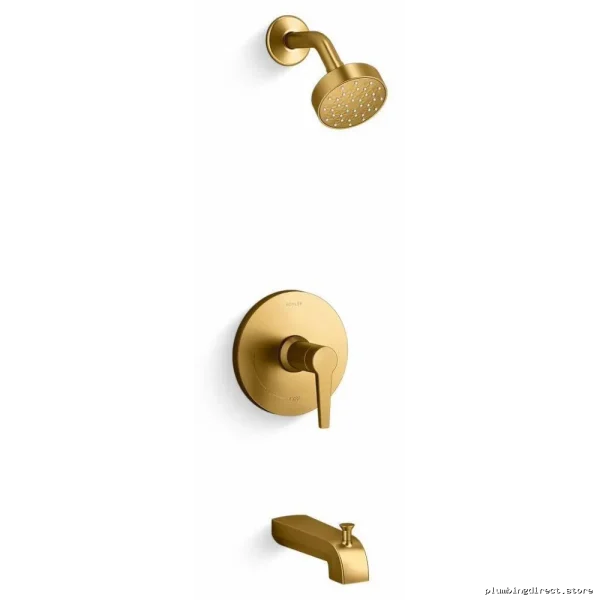 Kohler Rite-Temp Tub & Shower Trim - Vibrant Brushed Moderne Brass