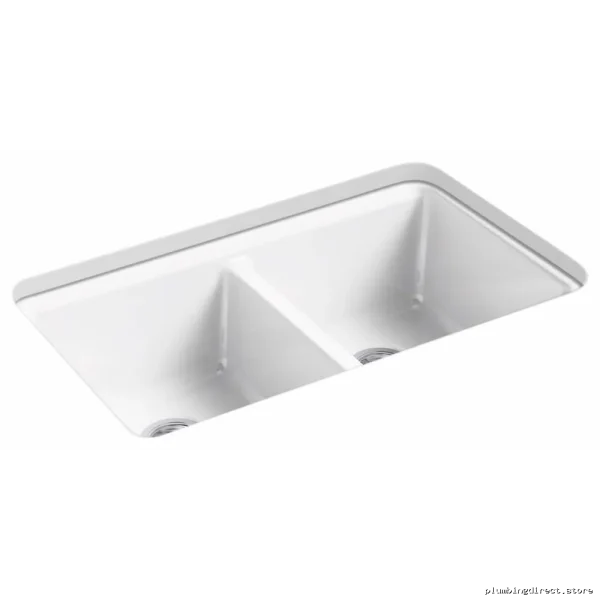 Kohler Riverby 33" 2-Bowl Undermount Kitchen Sink Workstation Set - Sea Salt Finish