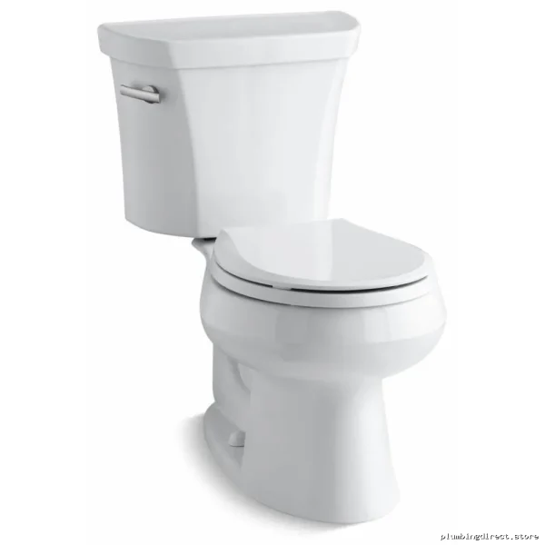 Kohler Round Front Toilet - White Two-Piece | Low Flow 1.28GPF No Seat - Image 4
