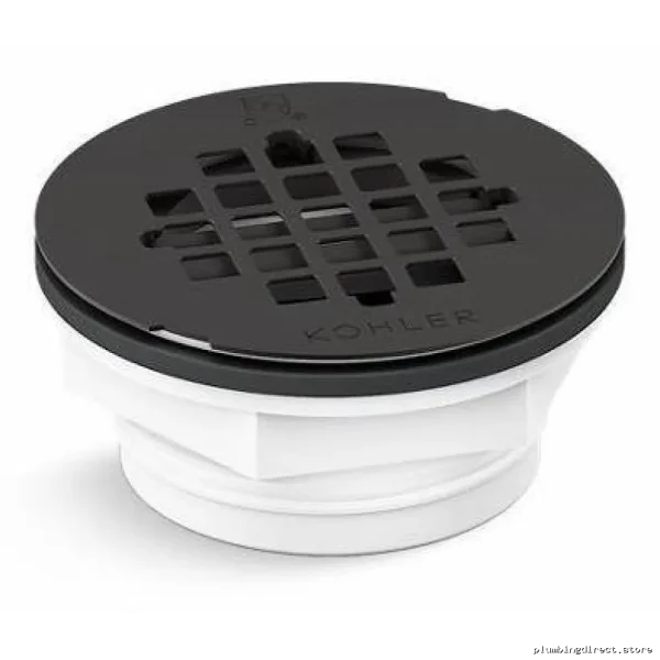 Kohler Round PVC Shower Base Drain - Matte Black 22676-BL