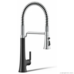 Semi-Pro Kitchen Faucet with Pull-Down Spray - Chrome/Matte Black Kohler