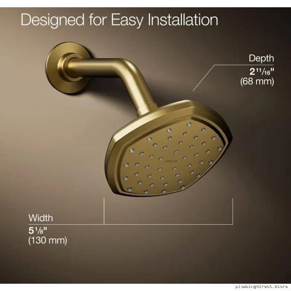 Kohler Occasion Single Function Shower Head – Modern Finish with Vibrant Brushed Brass Design #Model#
