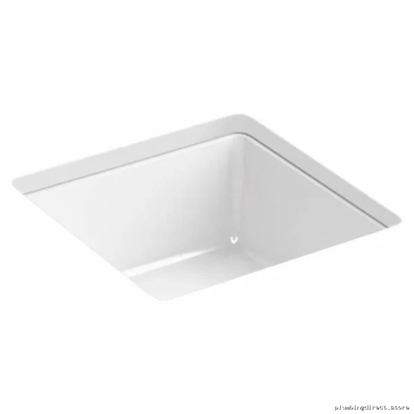 Kohler Space-Saving White Square Undermount Bathroom Sink - Modern Design 8188-0 - Image 2