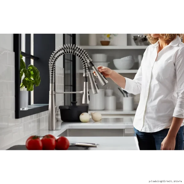Kohler Stainless Steel Pull Down Kitchen Faucet with Spring Spray 22033-VS - Image 2