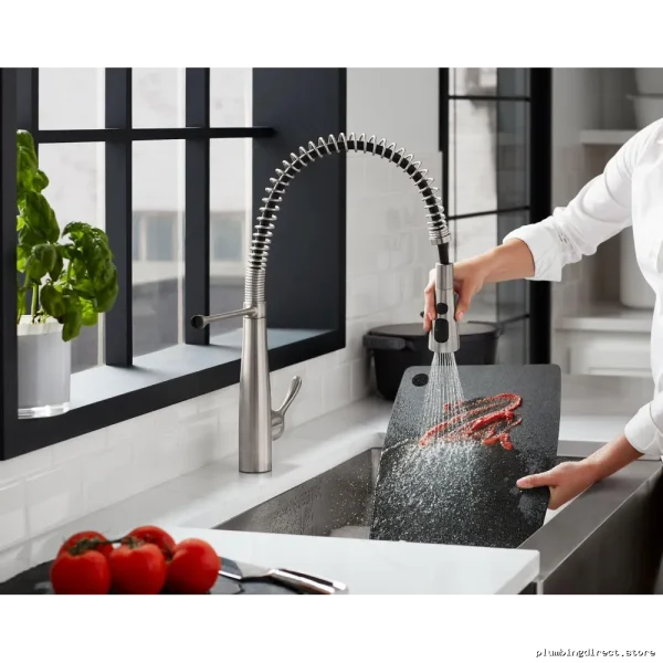 Kohler Stainless Steel Pull Down Kitchen Faucet with Spring Spray 22033-VS - Image 5