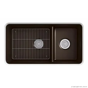 KOHLER Double Basin Stainless Steel Under Mount Kitchen Sink with Drainboard