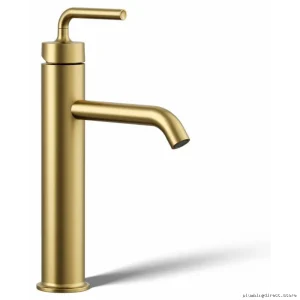 Kohler 14404-4A-2MB Tall Single-Hole Bathroom Faucet with Vibrant Brushed Moderne Brass Finish