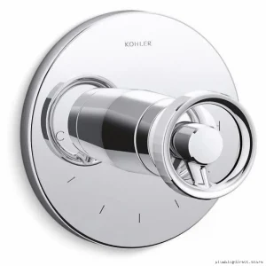 Kohler T78027-9-CP Thermostatic Valve Trim - Industrial Handle Polished Chrome