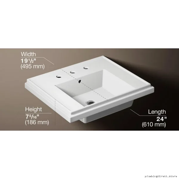 Kohler Tresham Pedestal Sink Top - White Bathroom Vanity