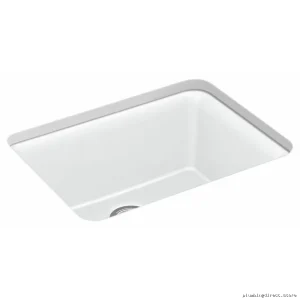 Kohler Undermount Single Bowl Neoroc Sink with Rack - Matte White 24-1/2 28001-CM6