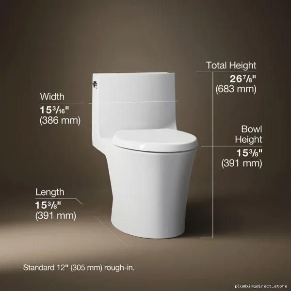 Kohler Veil Elongated 1-Piece Dual Flush Toilet - Comfort Height Skirted Bowl White 1381-0 - Image 3