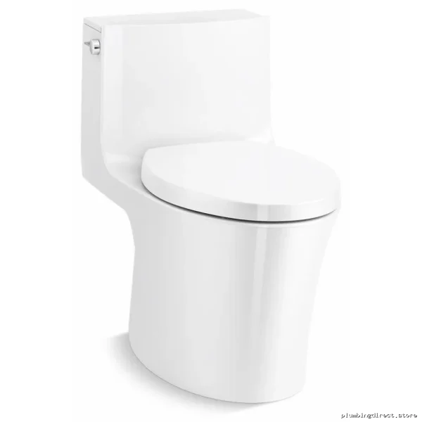 Kohler Veil Elongated 1-Piece Dual Flush Toilet - Comfort Height Skirted Bowl White 1381-0 - Image 4