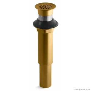 Kohler Vibrant Brushed Brass Decorative Grid Shower Drain - Less Overflow 7108-2MB