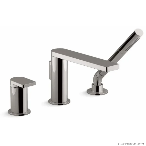 Kohler Triple Hole Roman Tub Faucet & Hand Shower in Vibrant Ti - Image 4