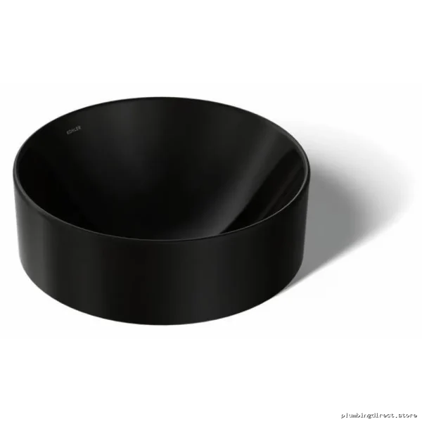 Kohler Vox Round Matte Black Vessel Sink - Modern Bathroom Vanity