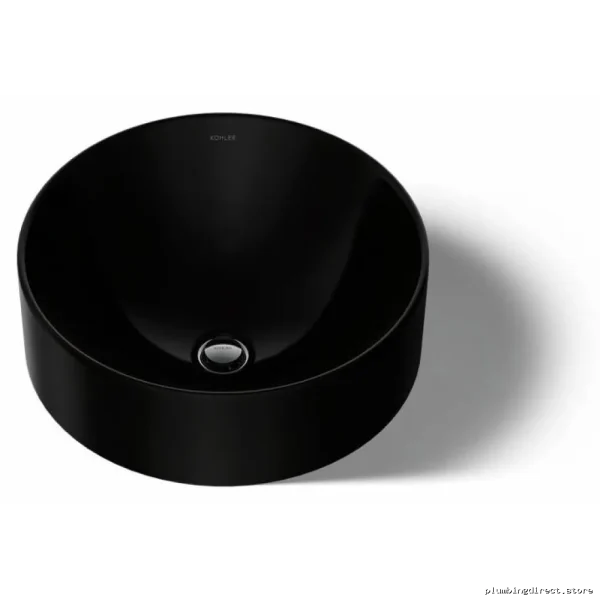 Kohler Vox Round Matte Black Vessel Sink - Modern Bathroom Vanity - Image 2